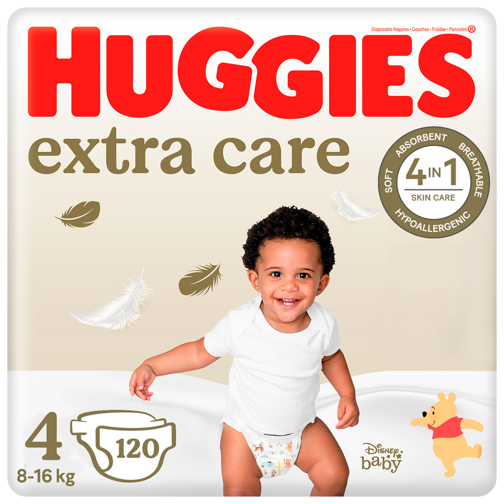 HUGGIES® Extra Care pleny jednorázové 4 (814 kg) 120 ks feedo.cz