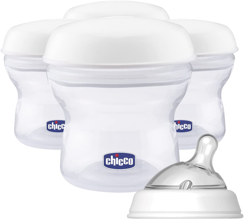 CHICCO Többcélú anyatejtároló edények Natural Feeling cumisüveg-fejjel, 4db termék 2. képe