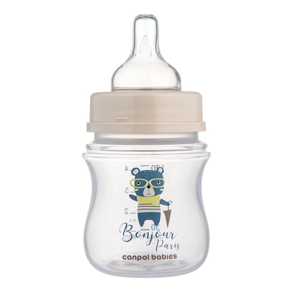 CANPOL BABIES Széles szájú cumisüveg Bonjour Paris 120 ml kék termék 2. képe