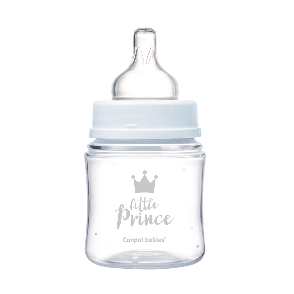 CANPOL BABIES Széles nyakú cumisüveg Royal Baby 120 ml kék termék 2. képe