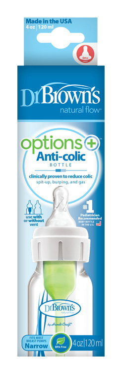 DR.BROWN'S Anti-colic Options+ 120ml BPA MENTES cumisüveg (SB41005-P4) termék 2. képe
