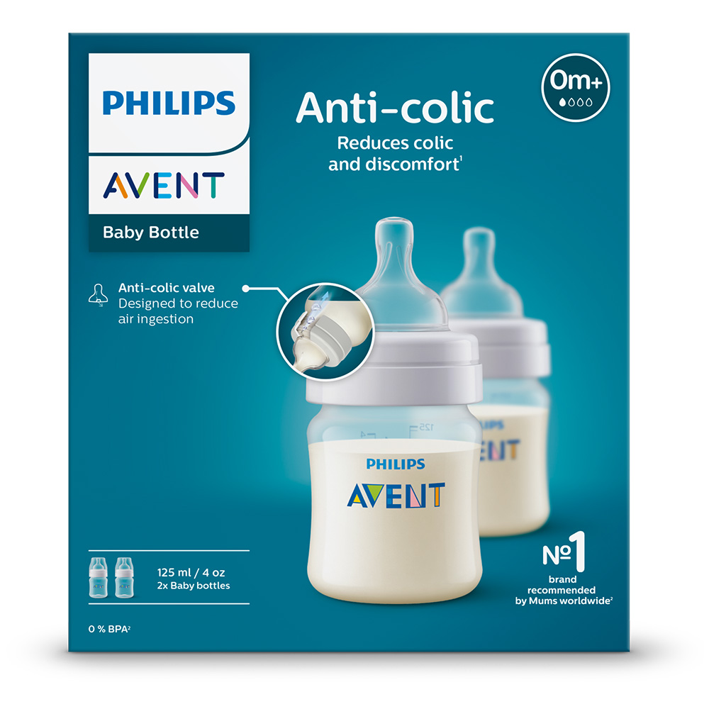Philips AVENT Anti-colic cumisüveg 125ml, 0m+, 2 db termék 2. képe