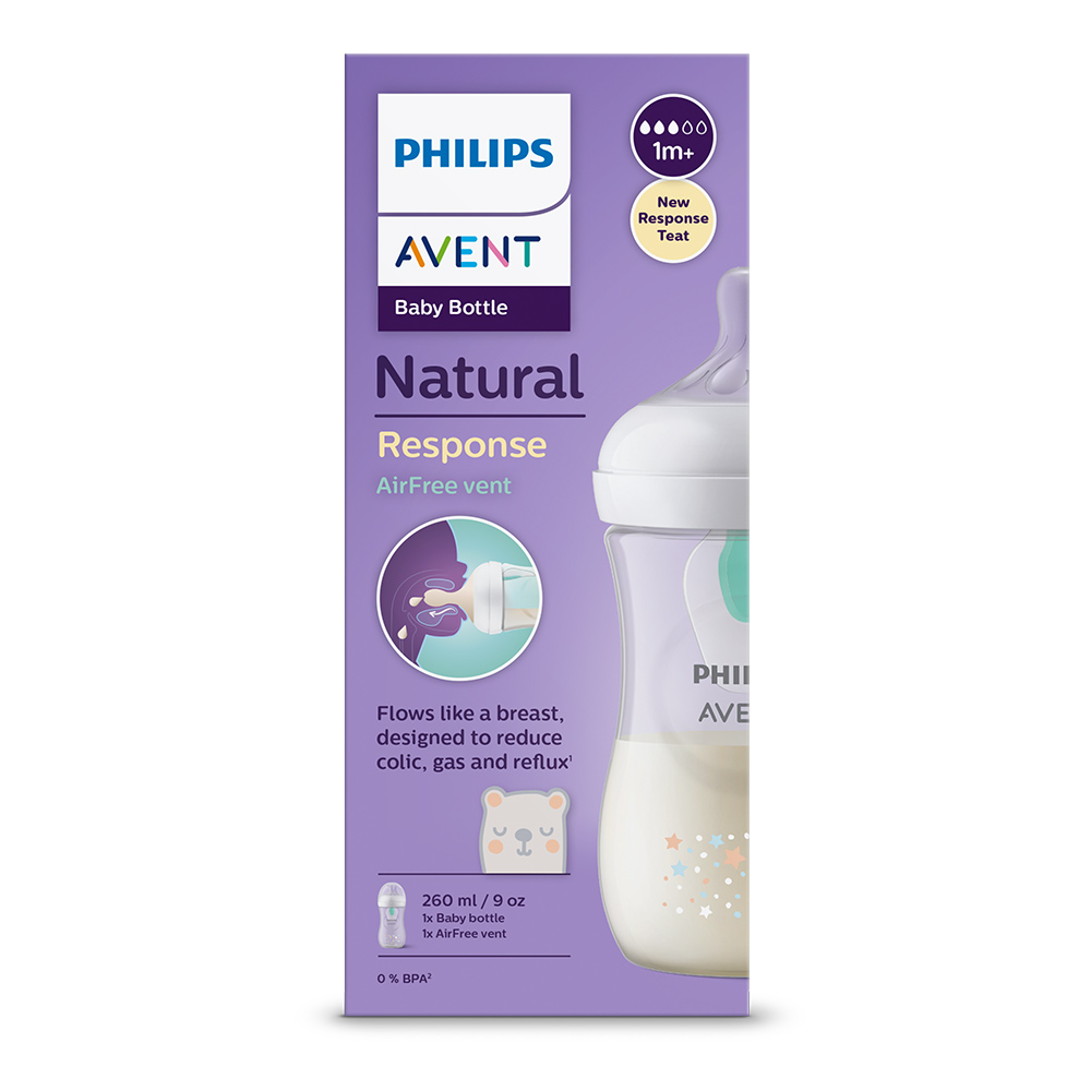 Philips AVENT Natural Response cumisüveg AirFree szeleppel 260 ml, 1m+, medve termék 2. képe