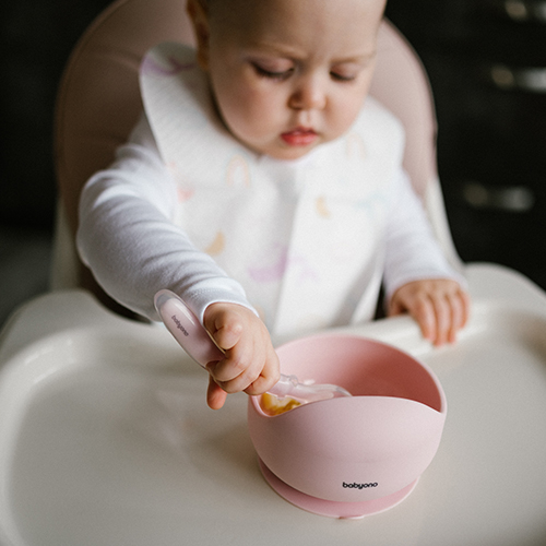 BABYONO Szilikon kanál - pink 6h+ termék 2. képe