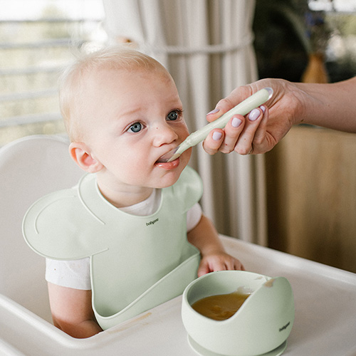 BABYONO Szilikon tál tapadókoronggal - zsálya 6m+ termék 2. képe