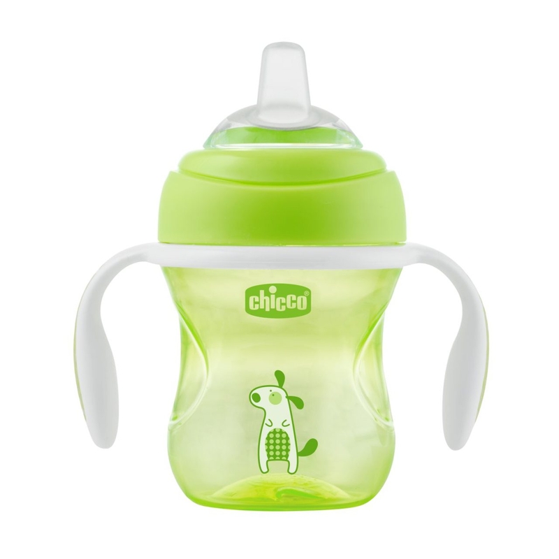 CHICCO Tanuló bögre Transition fogantyúkkal 200 ml zöld 4h+ termék 2. képe