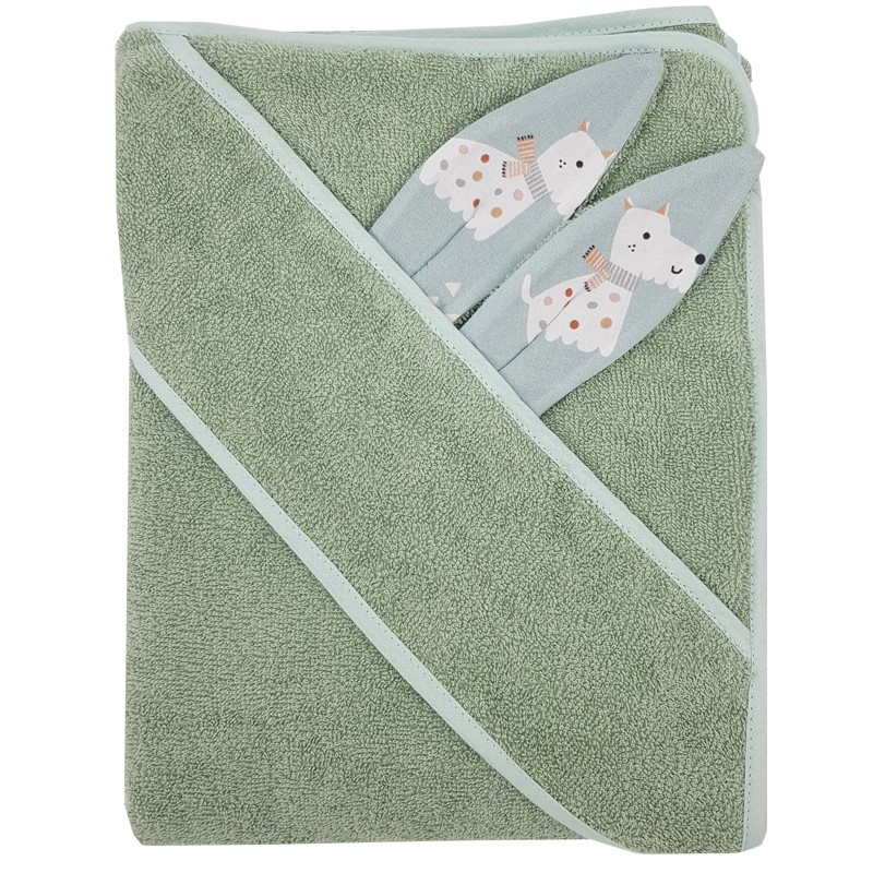EKO Fürdőlepedő fülekkel pamut Dogs Mint 100x100 cm termék 2. képe