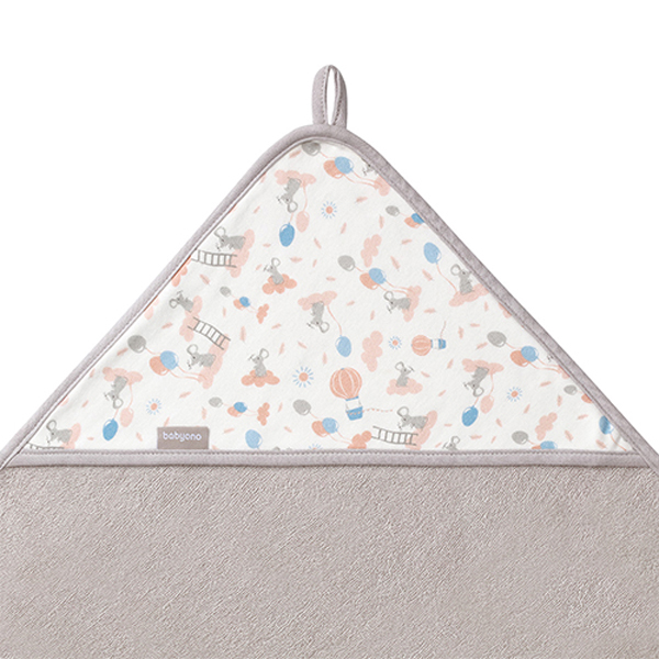 BABYONO Törölköző kapucnival frottír szürke 100x100 cm termék 2. képe