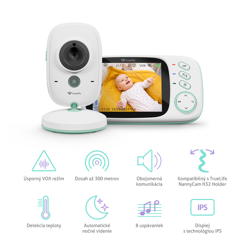 TRUELIFE digitális bébiőr NannyCam H32 PRO termék 2. képe