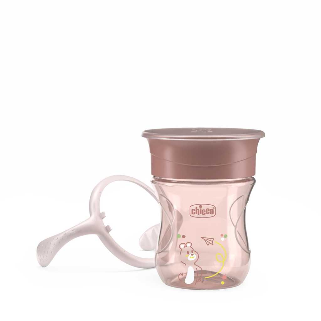 CHICCO 360 Perfect X csésze fogantyúkkal rózsaszín, 12 hónapos kortól termék 2. képe