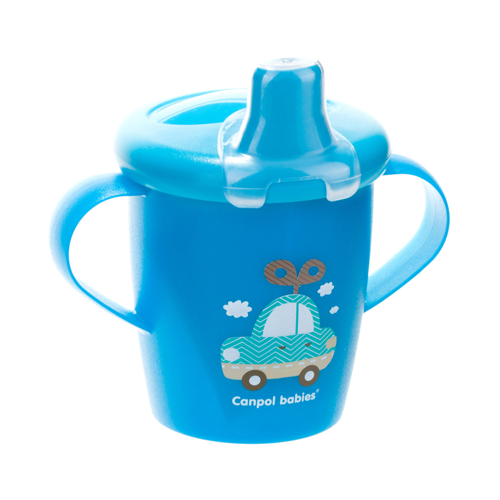 CANPOL BABIES Kifolyósodásmentes pohár TOYS – kék (250 ml) termék 2. képe