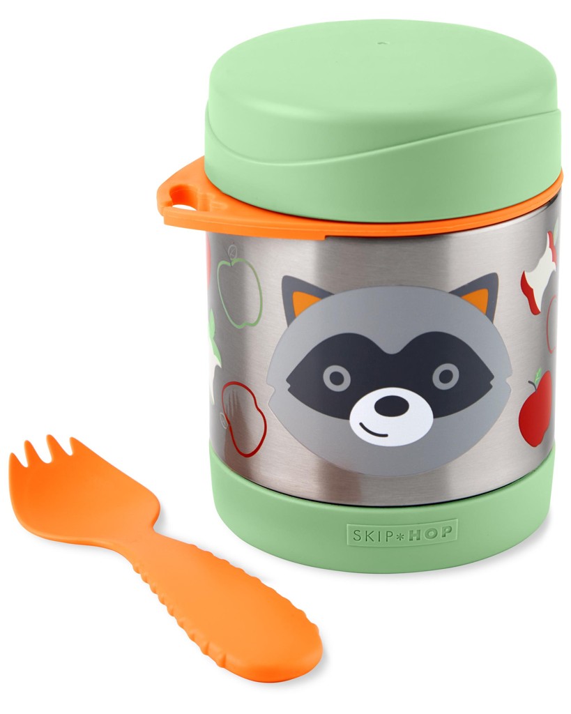 SKIP HOP Zoo Ételtermosz kanállal/villával Mosómedve 325 ml, 3 éves kortól termék 2. képe