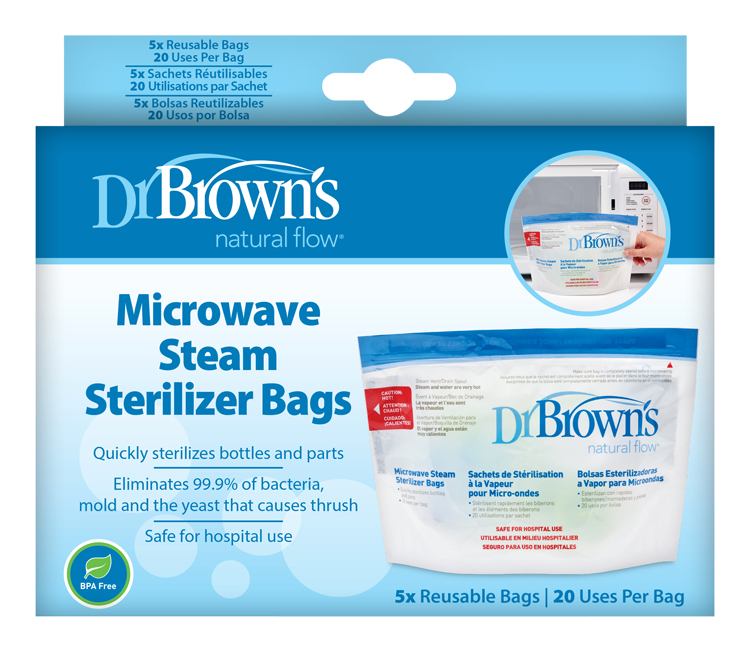 DR.BROWN'S Mikrohullámú sütőben sterilizáló zacskók 5 db termék 2. képe