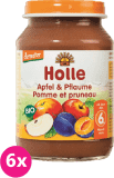 6x HOLLE Bio Jablko a švestka - ovocný příkrm, 190 g