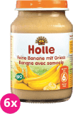 6x HOLLE Bio Jemné banány s krupicí - ovocný příkrm, 190 g