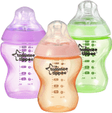 TOMMEE TIPPEE Kojenecká láhev C2N 260ml, 3ks 0m+ růžová, oranžová a zelená TOMMEE TIPPEE Kojenecká láhev C2N 260ml, 3ks 0m+ růžová, oranžová a zelená