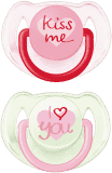AVENT Šidítko s textem „I love you“, 2 ks (6 – 18 m) – holka AVENT Šidítko s textem „I love you“, 2 ks (6 – 18 m) – holka