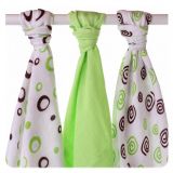 KIKKO Bambusové pleny Spirals&Bubbles 70x70 (3 ks) – lime KIKKO Bambusové pleny Spirals&Bubbles 70x70 (3 ks) – lime