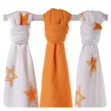 KIKKO Bambusové pleny Stars 70x70 (3 ks) – orange KIKKO Bambusové pleny Stars 70x70 (3 ks) – orange