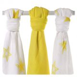 KIKKO Bambusové pleny Stars 70x70 (3 ks) – lemon KIKKO Bambusové pleny Stars 70x70 (3 ks) – lemon