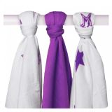 KIKKO Bambusové pleny Stars 70x70 (3 ks) – lilac KIKKO Bambusové pleny Stars 70x70 (3 ks) – lilac