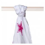 KIKKO Bambusová osuška/plena Stars 90x100 (1 ks) – magenta KIKKO Bambusová osuška/plena Stars 90x100 (1 ks) – magenta