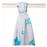 KIKKO Bambusová osuška/plienka Stars 90x100 (1 ks) – turquoise KIKKO Bambusová osuška/plienka Stars 90x100 (1 ks) – turquoise