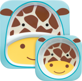 SKIP HOP Zoo Jídelní set melaminový Žirafa 6 m+ SKIP HOP Zoo Jídelní set melaminový Žirafa 6 m+