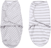 SUMMER INFANT Zavinovačka SwaddleMe šedé puntíky/šedé proužky 2ks SUMMER INFANT Zavinovačka SwaddleMe šedé puntíky/šedé proužky 2ks