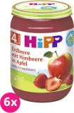 6x HiPP BIO Jablka s jahodami a malinami, 190 g - ovocný přírkm