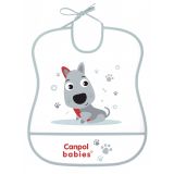 CANPOL BABIES Plastový bryndák měkký Cute Animals pejsek