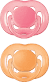 AVENT Šidítko sensitive, 2 ks (6 – 18 m) – růžová a oranžová AVENT Šidítko sensitive, 2 ks (6 – 18 m) – růžová a oranžová