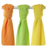 KIKKO Bambusové plienky Colours 70x70 (3 ks) – lime, lemon, orange KIKKO Bambusové plienky Colours 70x70 (3 ks) – lime, lemon, orange
