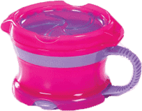 MUNCHKIN Růžovo-fialový svačinový hrneček Click Lock MUNCHKIN Růžovo-fialový svačinový hrneček Click Lock
