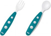 NUK Detský príbor mini (lyžička + vidlička) – modrý NUK Detský príbor mini (lyžička + vidlička) – modrý