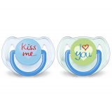 Philips AVENT Šidítko Text 6-18m chlapec, 2 ks Philips AVENT Šidítko Text 6-18m chlapec, 2 ks
