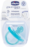 CHICCO Dudlík celosilikonový Physio Soft 0-6m, modrý CHICCO Dudlík celosilikonový Physio Soft 0-6m, modrý