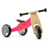 NICKO Drewniany jeździk 2w1 mini rowerek trzykołowy – różowy NICKO Drewniany jeździk 2w1 mini rowerek trzykołowy – różowy