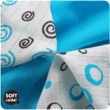 KIKKO Bambusové ubrousky Spirals&Bubbles 30x30 (9 ks) – cyan KIKKO Bambusové ubrousky Spirals&Bubbles 30x30 (9 ks) – cyan
