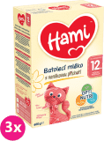3x HAMI 12+ s příchutí vanilky (600 g) - kojenecké mléko