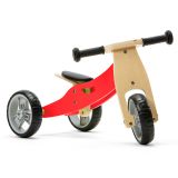 NICKO Drewniany jeździk 2w1 mini rowerek trzykołowy – czerwony NICKO Drewniany jeździk 2w1 mini rowerek trzykołowy – czerwony