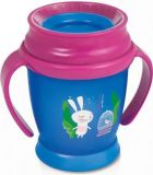 LOVI Hrníček 360˚ MINI (210 ml) s úchyty RABBIT, růžový LOVI Hrníček 360˚ MINI (210 ml) s úchyty RABBIT, růžový
