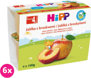 6x HiPP BIO Jablka s broskvemi (4 x 100 g) - ovocný příkrm
