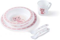 CANPOL BABIES Plastová obedová súprava s príborom Cute Animals mačička CANPOL BABIES Plastová obedová súprava s príborom Cute Animals mačička