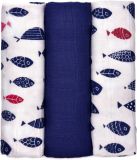 T-TOMI BIO Bambusové plienky, sada 3 ks, 70 x 70 cm – fish T-TOMI BIO Bambusové plienky, sada 3 ks, 70 x 70 cm – fish
