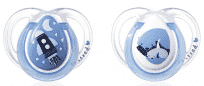 TOMMEE TIPPEE Cumlík symetrický C2N silikón Night 2 ks (0-6 m) – modrá TOMMEE TIPPEE Cumlík symetrický C2N silikón Night 2 ks (0-6 m) – modrá