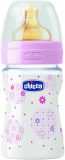 CHICCO Láhev Well-Being 150 ml, kaučukový dudlík normální průtok – růžová CHICCO Láhev Well-Being 150 ml, kaučukový dudlík normální průtok – růžová