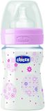 CHICCO Láhev Well-Being 150 ml, silikonový dudlík normální průtok – růžová CHICCO Láhev Well-Being 150 ml, silikonový dudlík normální průtok – růžová