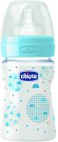 CHICCO Láhev Well-Being 150 ml, silikonový dudlík normální průtok, modrá CHICCO Láhev Well-Being 150 ml, silikonový dudlík normální průtok, modrá