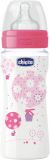 CHICCO Láhev Well-Being 330 ml, silikonový dudlík rychlý průtok – růžová CHICCO Láhev Well-Being 330 ml, silikonový dudlík rychlý průtok – růžová